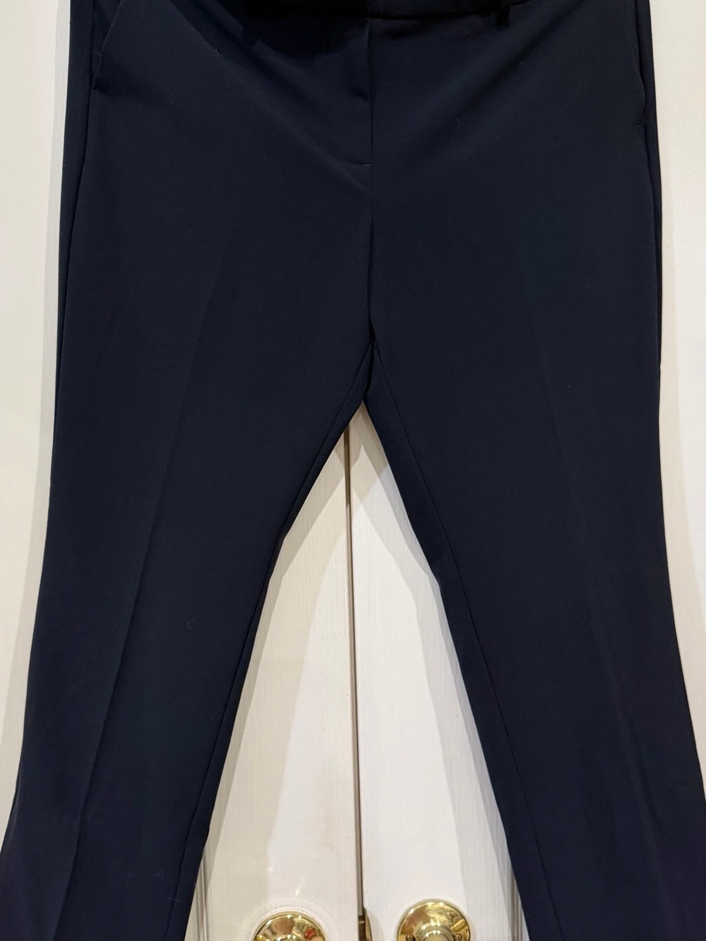 Ann Taylor Dark Navy Tailored Straight-Leg Trousers
